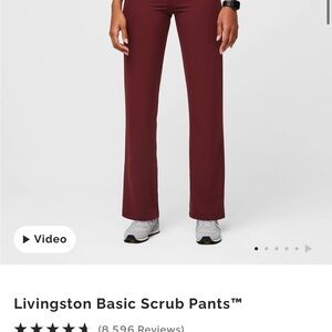 Figs Technical Collection Scrub Pants in Burgundy